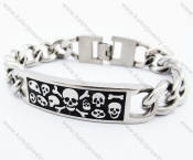 Stainless Steel Black Skull Bracelet - KJB400018