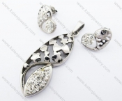 Rhinestones Pendant & Earrings Jewelry Set - KJS410051