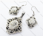 Rhinestones Pendant & Earrings Jewelry Set - KJS410053