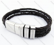 Stainless Steel Leather Bracelet - KJB400036