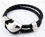 Stainless Steel Leather Bracelet - KJB400040