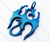 Stainless Steel Blue Fire Dragon Pendant - KJP400014