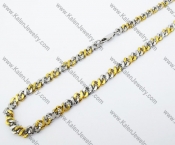 550×7.5mm Half Gold Plating Necklace - KJN100053