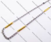 555×4mm Gold & Steel Small Necklace - KJN150161