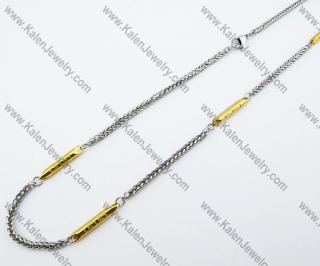 555×2.5mm Half Gold Plating Small Necklace - KJN150165