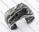 Big & Heavy Stainless Steel Dragon With Red Orb Bangle - KJB350010R