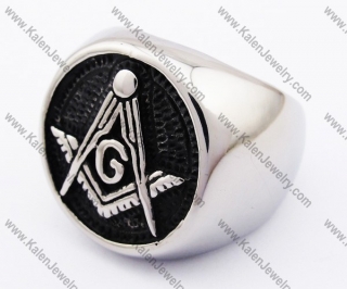 Smooth Stainless Steel Freemason / Masonic Ring - KJR330083