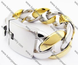 Gold Plating Big & Heavy Stainless Steel Bracelet KJB200151