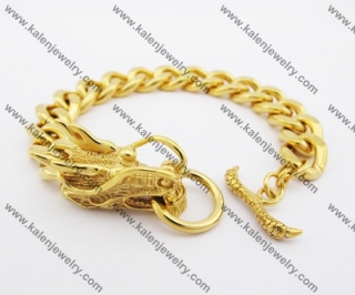 Stainless Steel Gold Dragon Bracelet KJB170110
