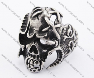 Stainless Steel Skull Ring KJR370076