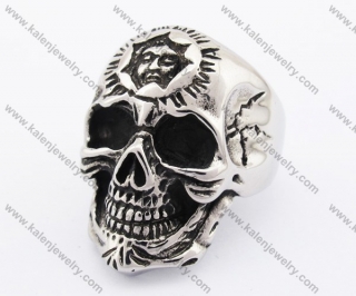 Stainless Steel Skull Ring KJR370086