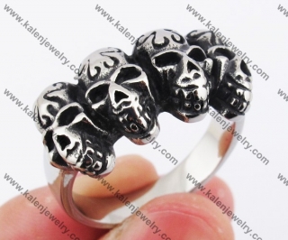 Stainless Steel Skull Ring KJR370112