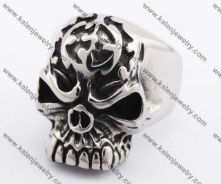 Stainless Steel Skull Ring KJR370119