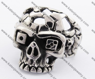 Stainless Steel Dice Eyes Skull Ring KJR370120