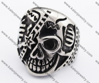 Stainless Steel Skull Ring KJR370130