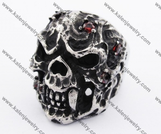 Stainless Steel Skull Ring KJR370134