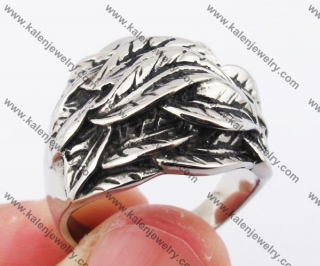 Stainless Steel Leaves Ring KJR370105