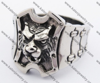 Stainless Steel Iron Lion Ring KJR370126