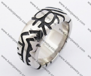 Stainless Steel Ancient Text Ring KJR370140