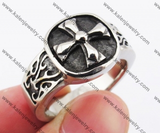 Stainless Steel Iron Cross Ring KJR370143