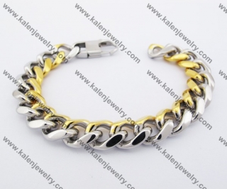 210×13mm Stainless Steel Half Gold Bracelet KJB100097