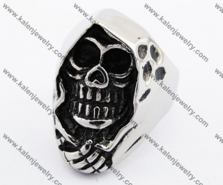 Stainless Steel Death Messager Skull Ring KJR170027