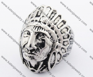 Stainless Steel Indian Chief Ring KJR170004