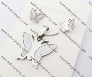 Pendant & Earrings Steel Jewelry Set KJS050053