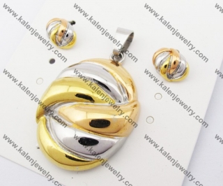 Pendant & Earrings Steel Jewelry Set KJS050061
