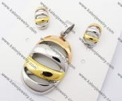 Pendant & Earrings Steel Jewelry Set KJS050062