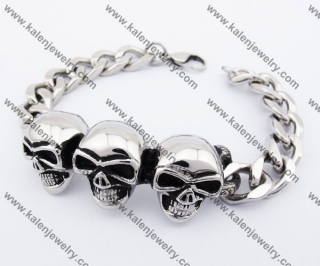 215×16 mm Stainless Steel Skull Bracelet  KJB100105