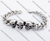215×16mm Stainless Steel Skull Bracelet KJB100106