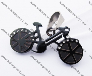 Black Stainless Steel Lovely Bike Pendant KJP140198