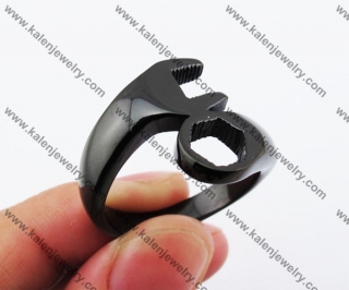 Black Stainless Steel Wrench Ring KJR330125