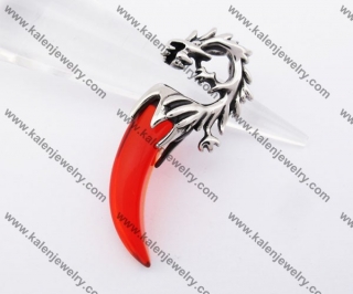 Stainless Steel Red Agate Dragon Claw Pendant KJP090440
