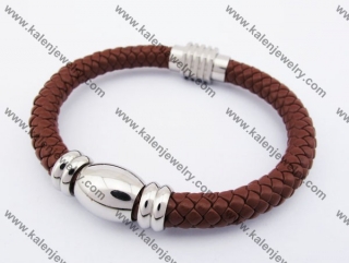 Stainless Steel Leather Bracelet KJB510001