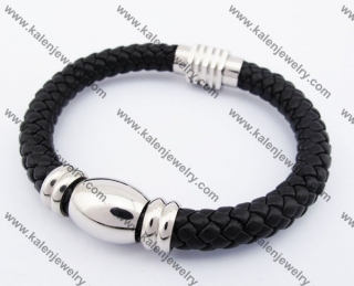Stainless Steel Leather Bracelet KJB510003