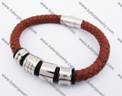 Stainless Steel Leather Bracelet KJB510005