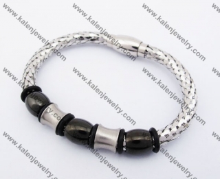 Stainless Steel Leather Bracelet KJB510007