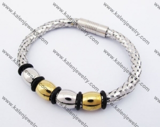 Stainless Steel Leather Bracelet KJB510008