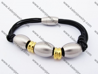 Stainless Steel Leather Bracelet KJB510010