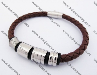 Stainless Steel Leather Bracelet KJB510012