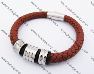Stainless Steel Leather Bracelet KJB510013