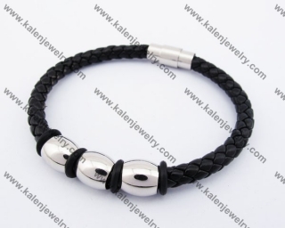 Stainless Steel Leather Bracelet KJB510016