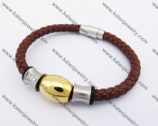 Stainless Steel Leather Bracelet KJB510017