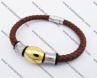 Stainless Steel Leather Bracelet KJB510017