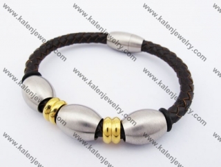 Stainless Steel Leather Bracelet KJB510021