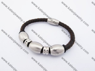 Stainless Steel Leather Bracelet KJB510022