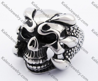 Stainless Steel Skull Ring KJR010245