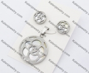 Steel Earrings & Pendant Jewelry Set KJS050075